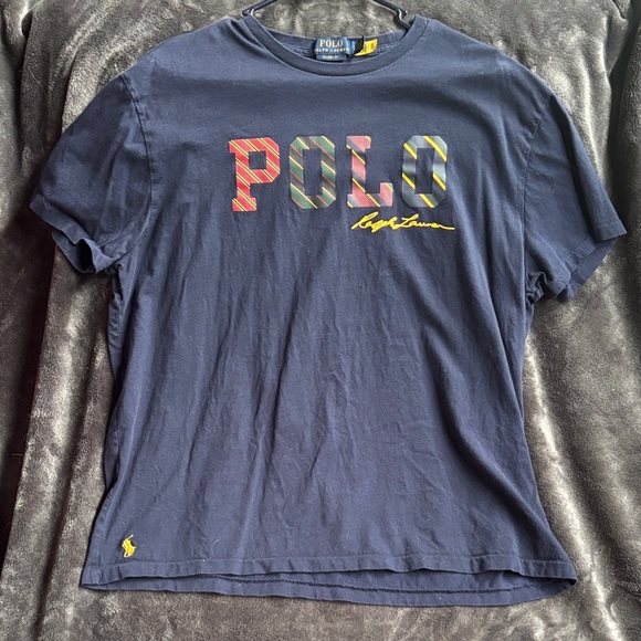 Polo by Ralph Lauren Multicolor Logo Navy Tee - Picture 1 of 5